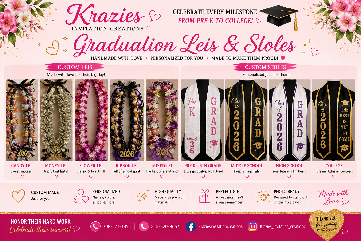 Graduation Leis & Stole